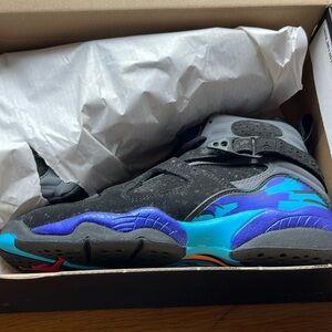 Air Jordan 8 Retro BG “Black/Flint Grey” in youth size 4.5Y